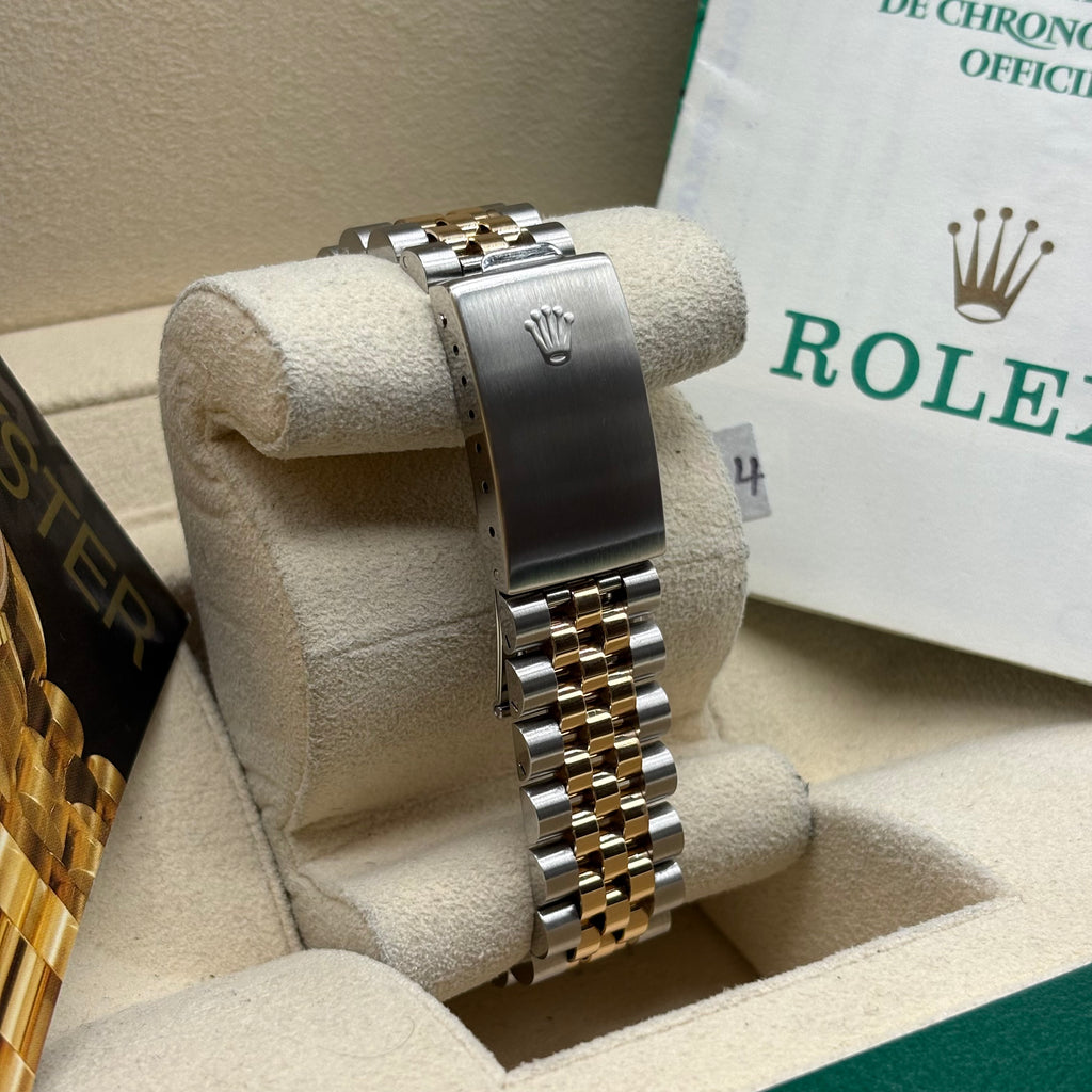 Rolex Datejust 36mm Factory Silver Computer Diamond Dial 16233 Complete Set