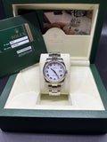Rolex Datejust 36 Stainless Steel White Roman Dial Smooth Bezel Oyster 116200 Full Set