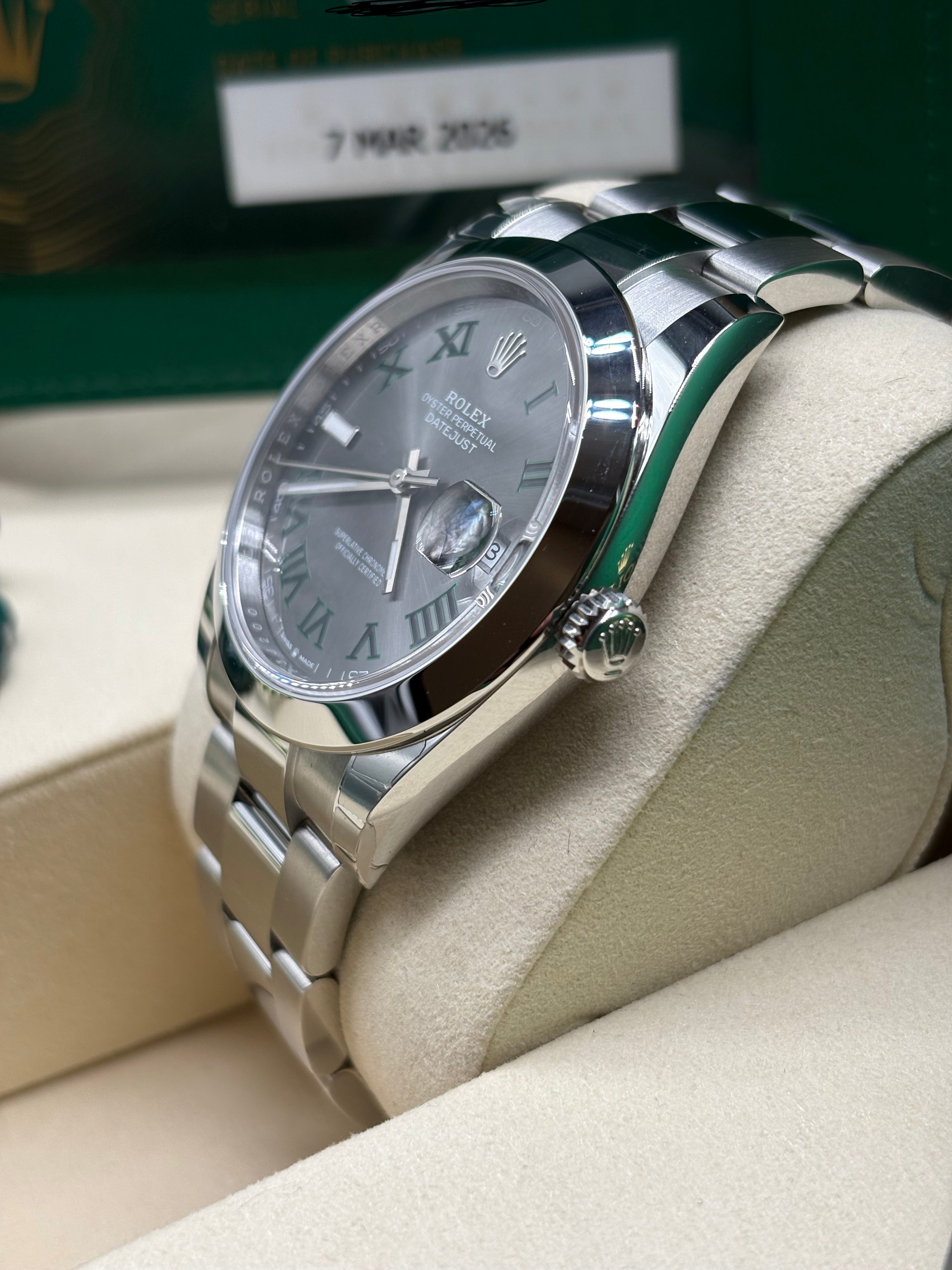 Rolex Datejust 41 Stainless Steel "Wimbledon" Dial 126300 Full Set