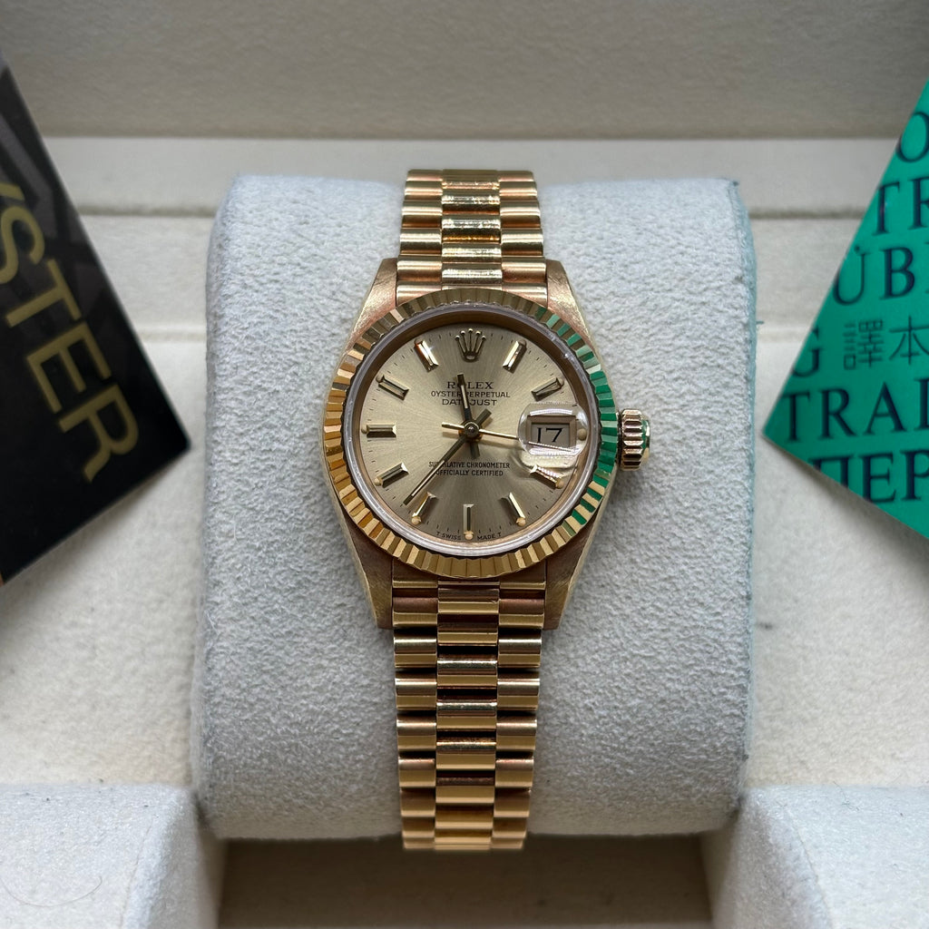 Rolex Lady-Datejust 26mm Champagne Dial 18kt Yellow Gold - Ref. 69178