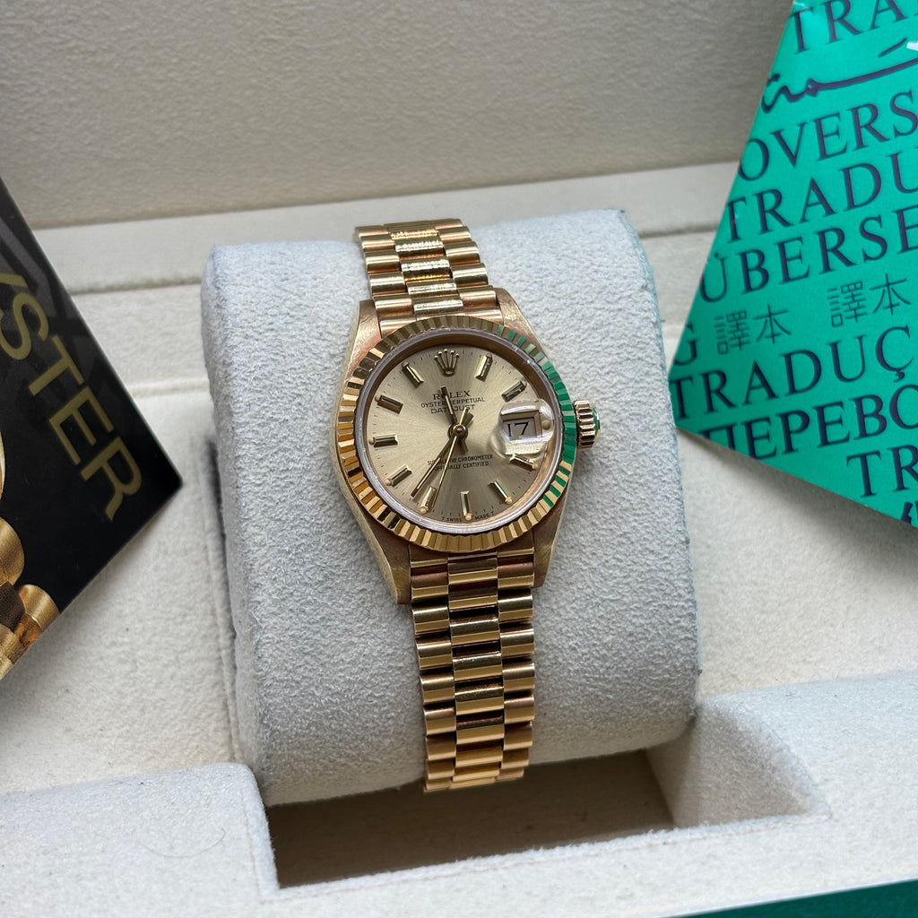 Rolex Lady-Datejust 26mm Champagne Dial 18kt Yellow Gold - Ref. 69178
