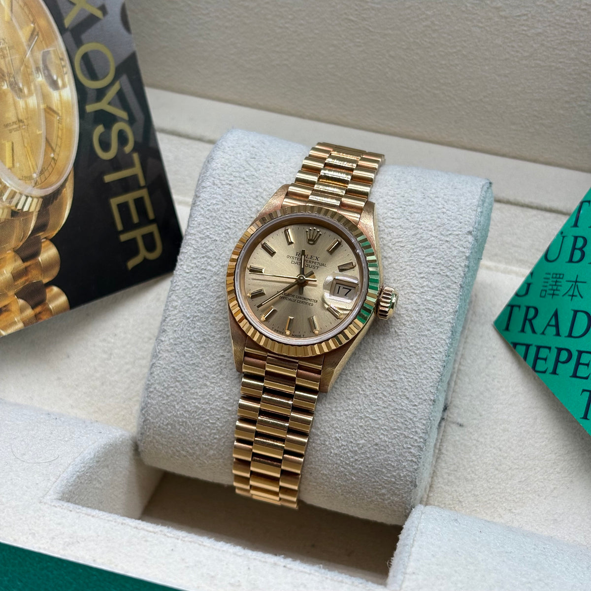 Rolex Lady-Datejust 26mm Champagne Dial 18kt Yellow Gold - Ref. 69178