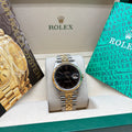 Rolex Datejust 36mm Two Tone Black Dial 16233