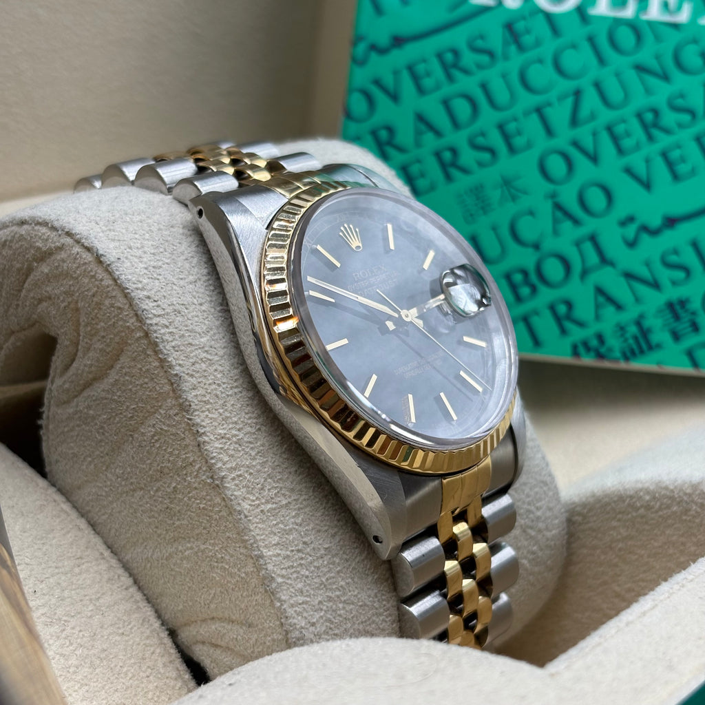 Rolex Datejust 36mm Two Tone Black Dial 16233