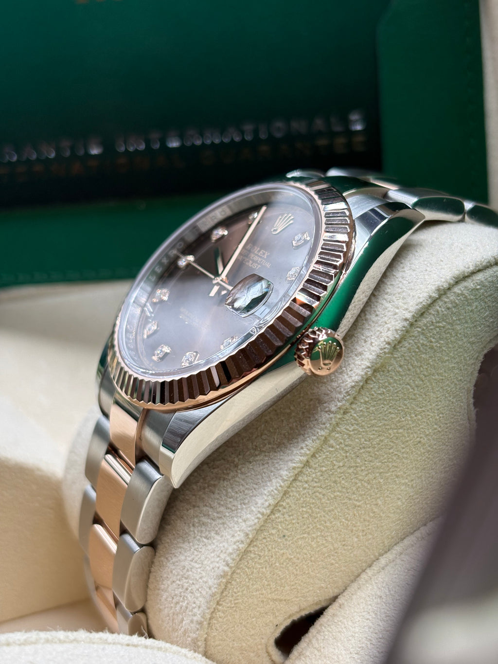 Rolex Datejust 41mm Chocolate Diamond Dial Oyster Band Full Set