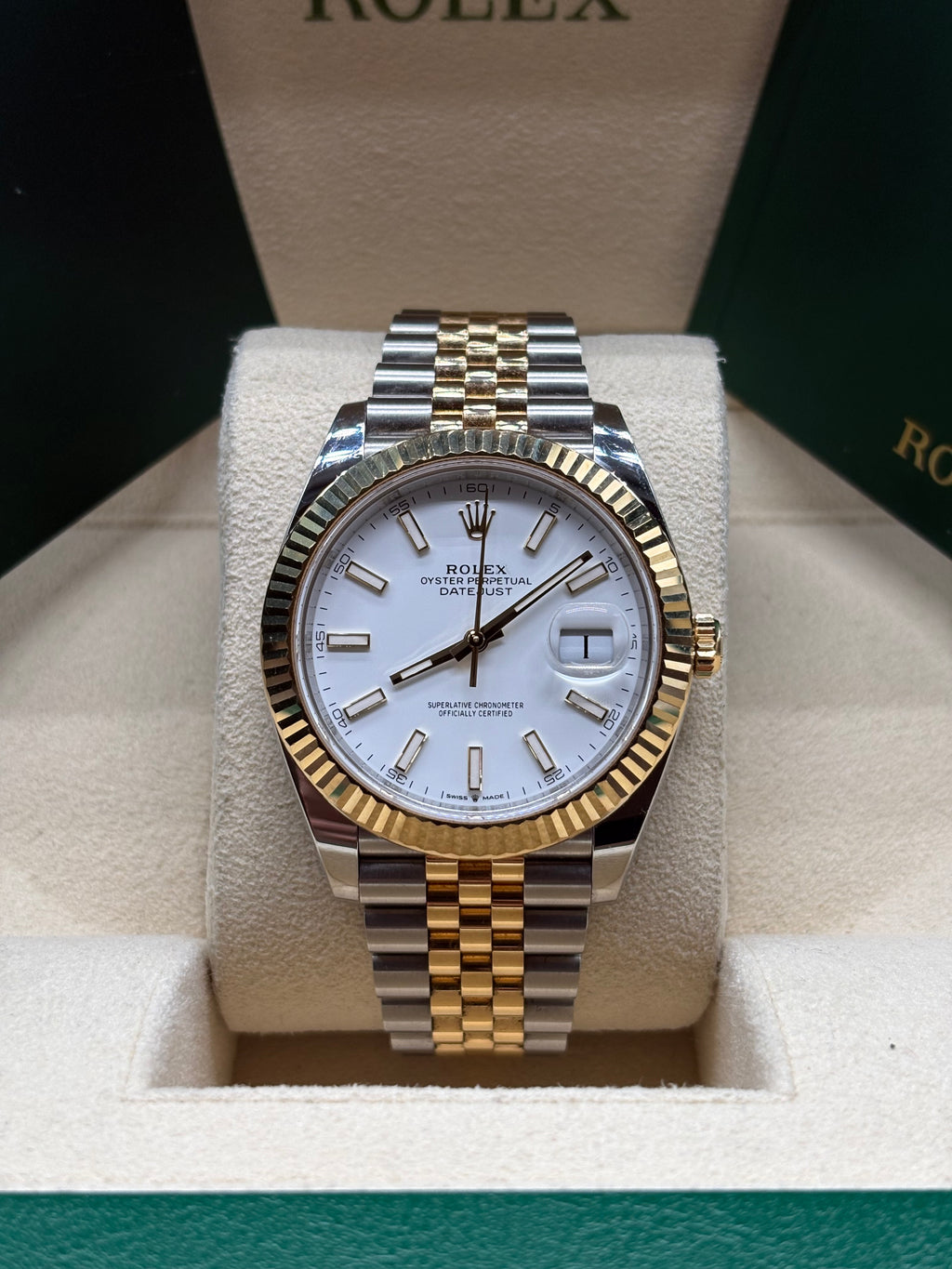 Rolex Datejust 41 White Dial Two Tone Jubilee Bracelet
