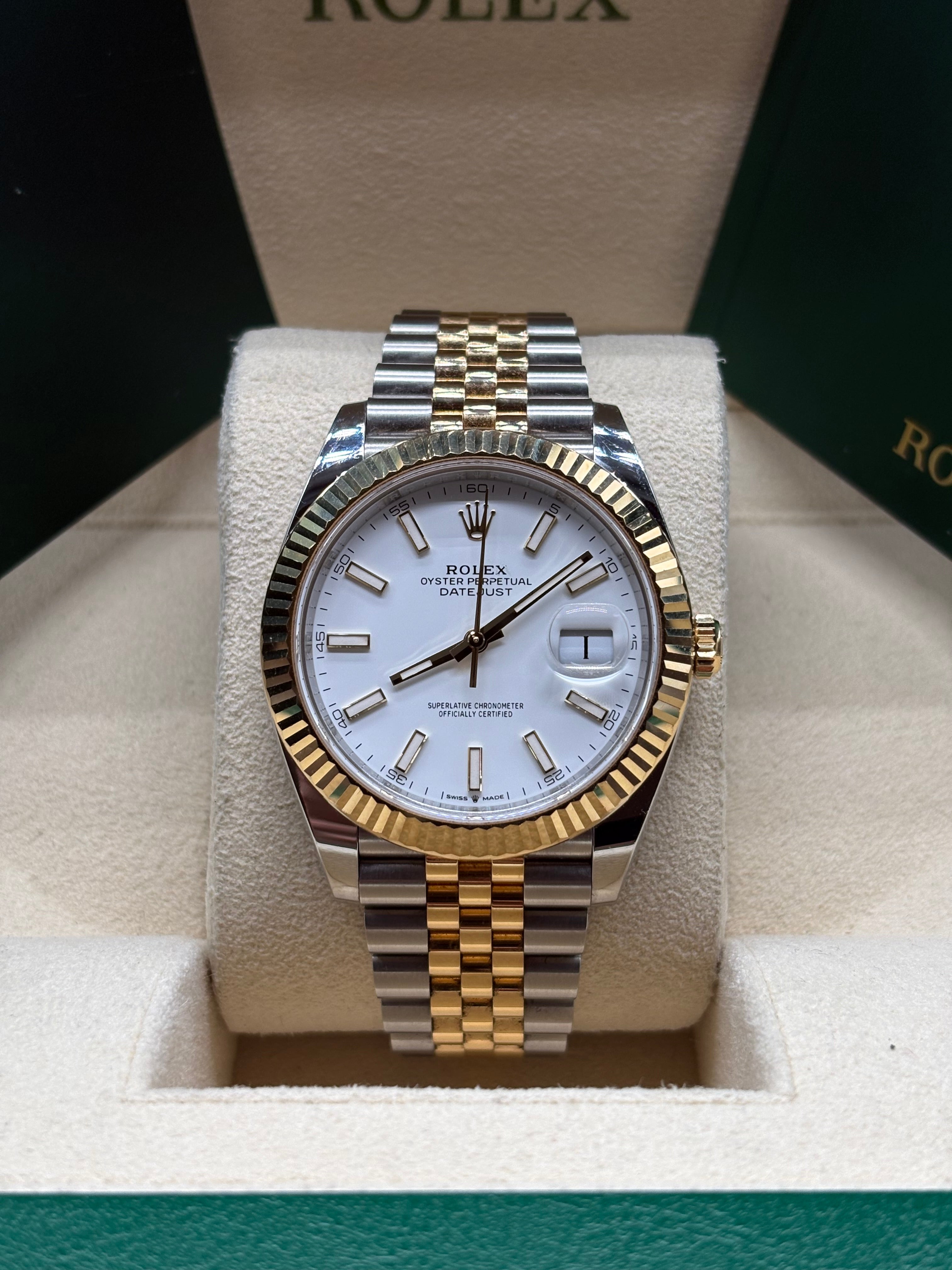 Rolex Datejust 41 White Dial Two Tone Jubilee Bracelet