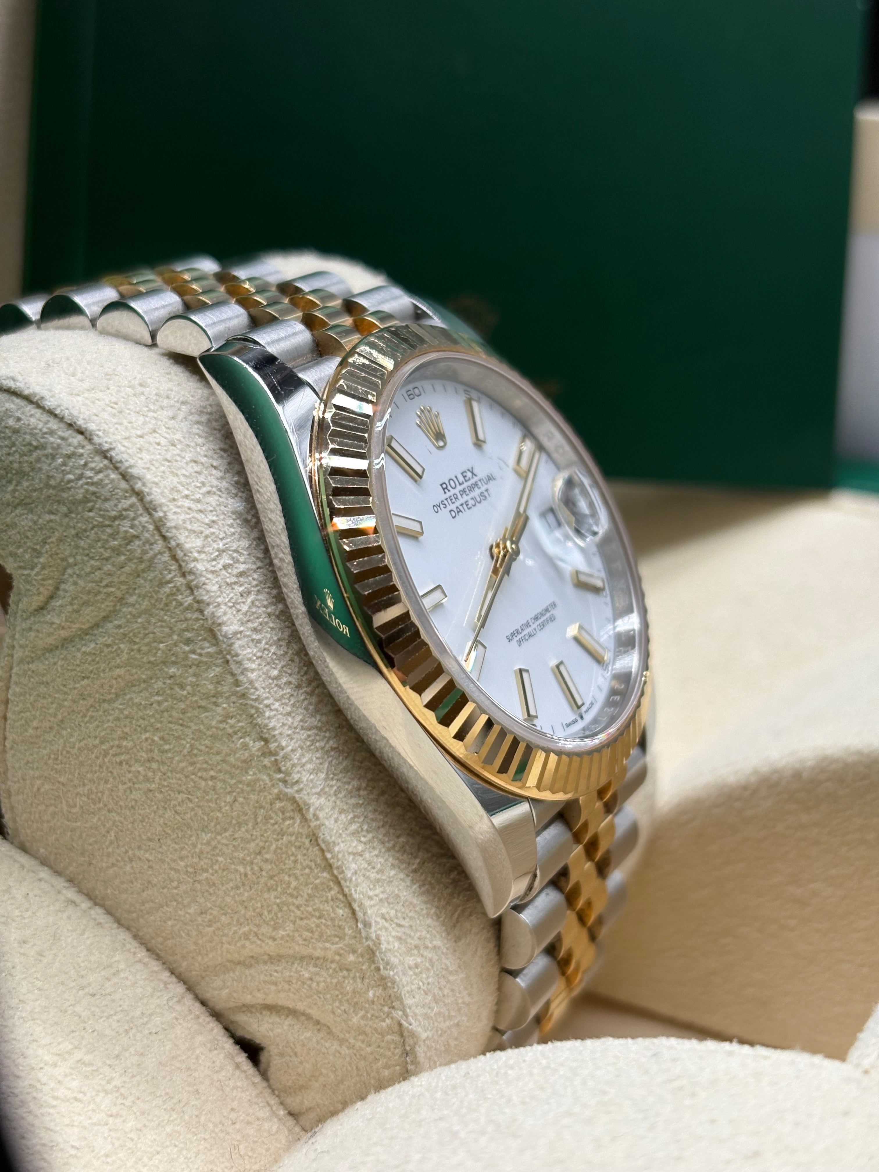 Rolex Datejust 41 White Dial Two Tone Jubilee Bracelet