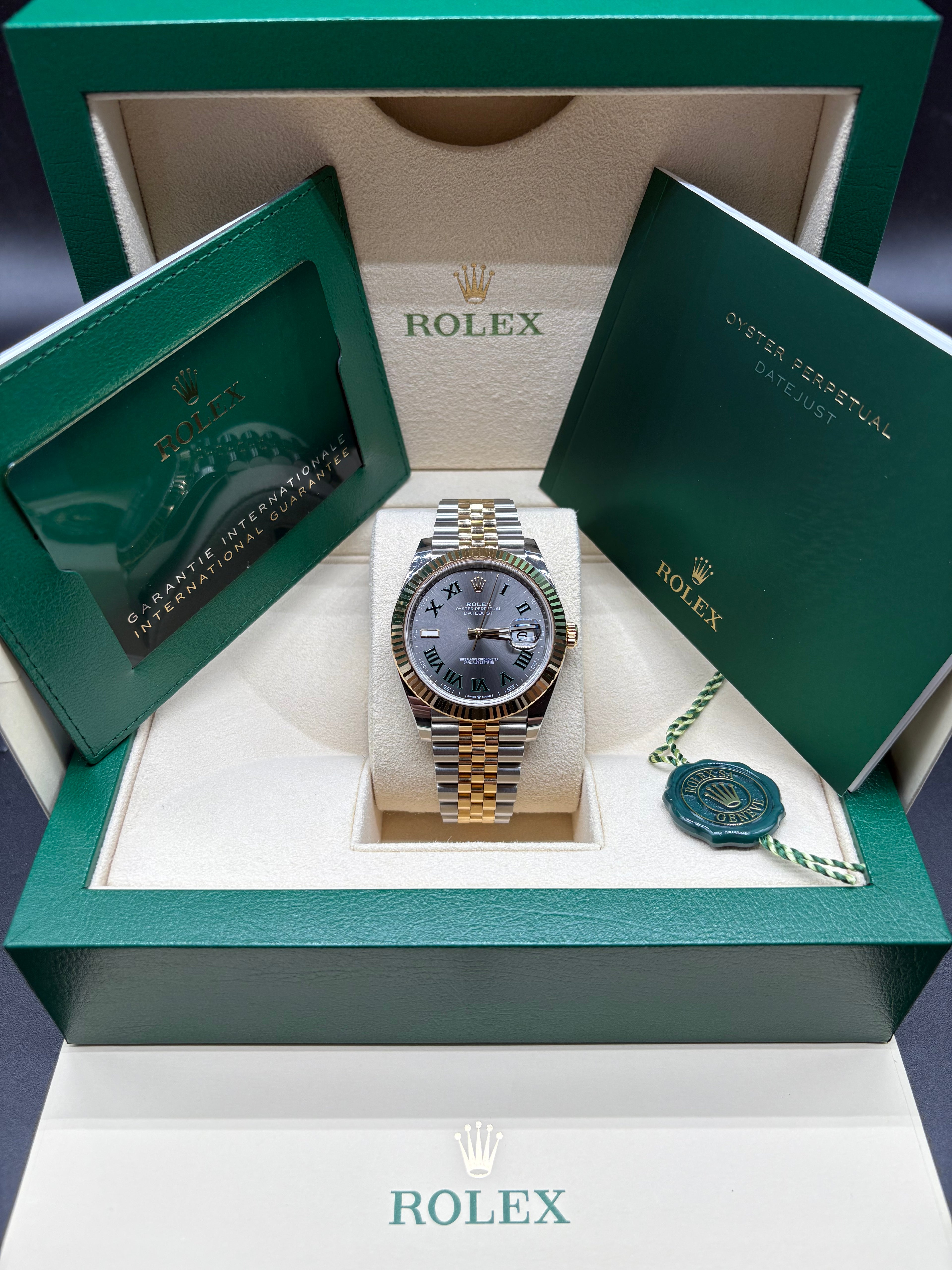 Rolex Datejust 41mm Wimbledon Two Tone Full Set