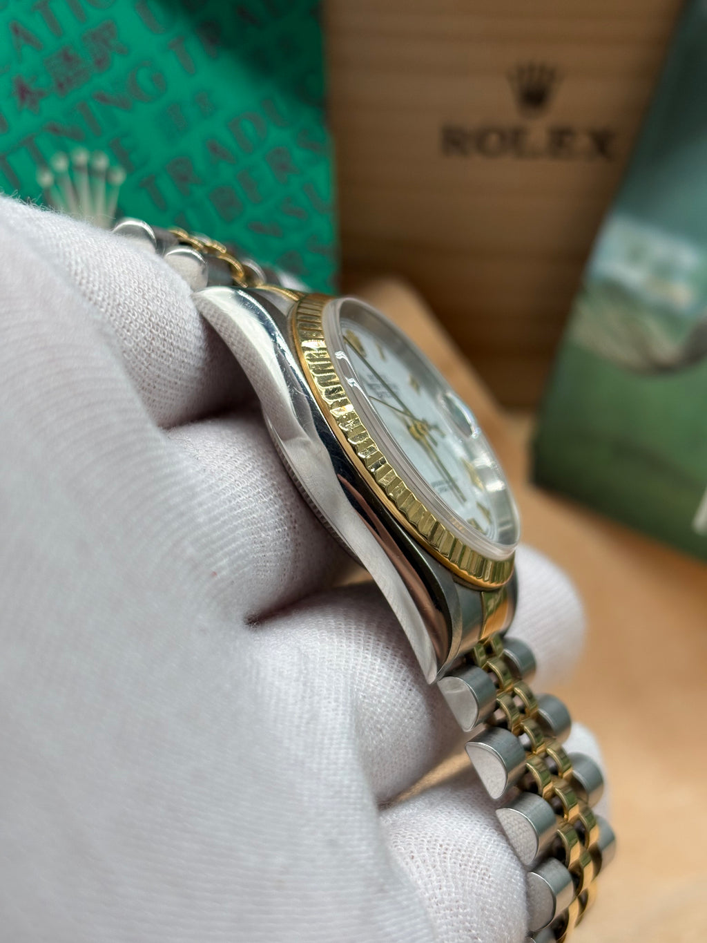 Rolex Datejust 36mm Two Tone White Roman Dial