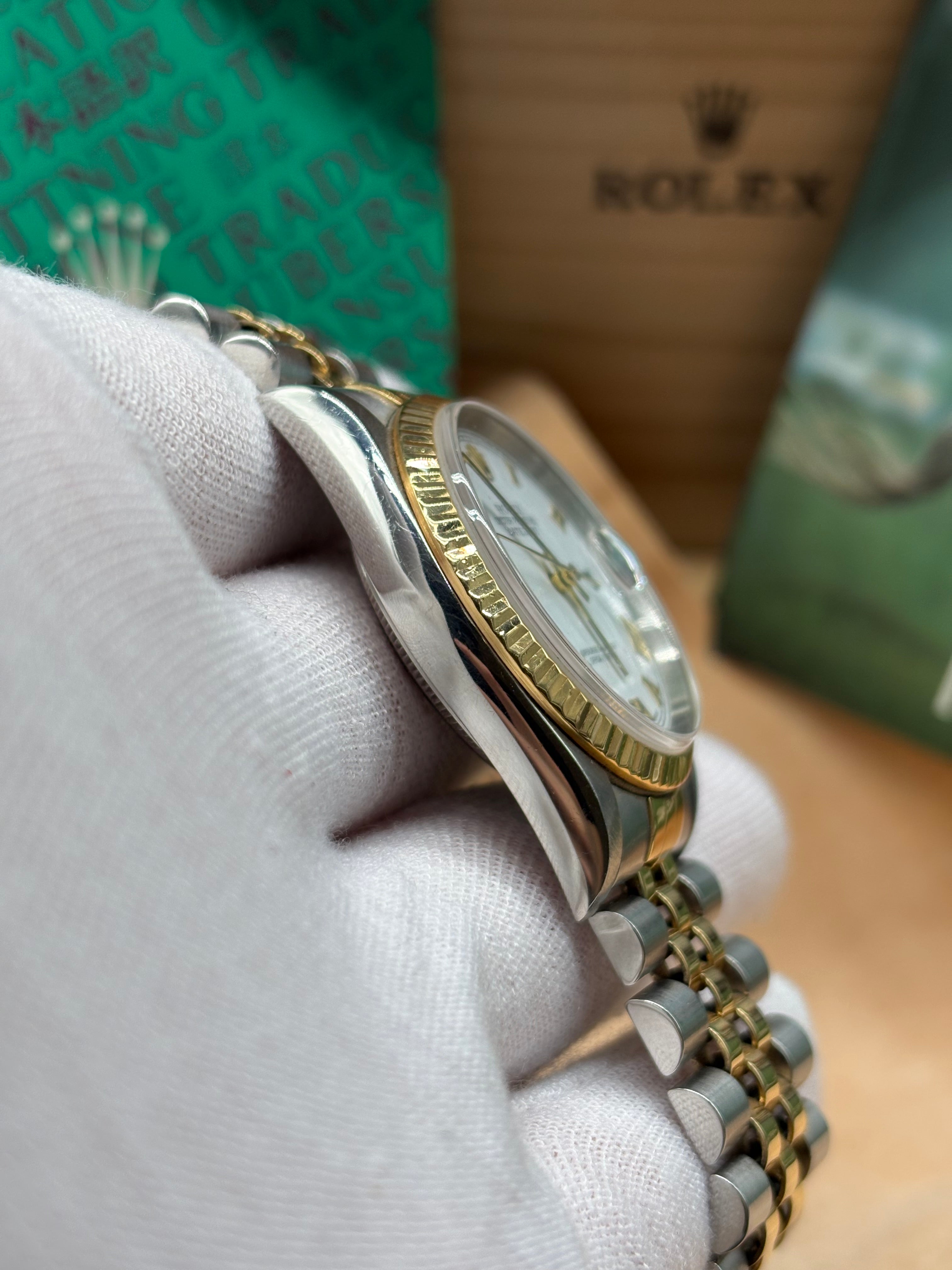 Rolex Datejust 36mm Two Tone White Roman Dial