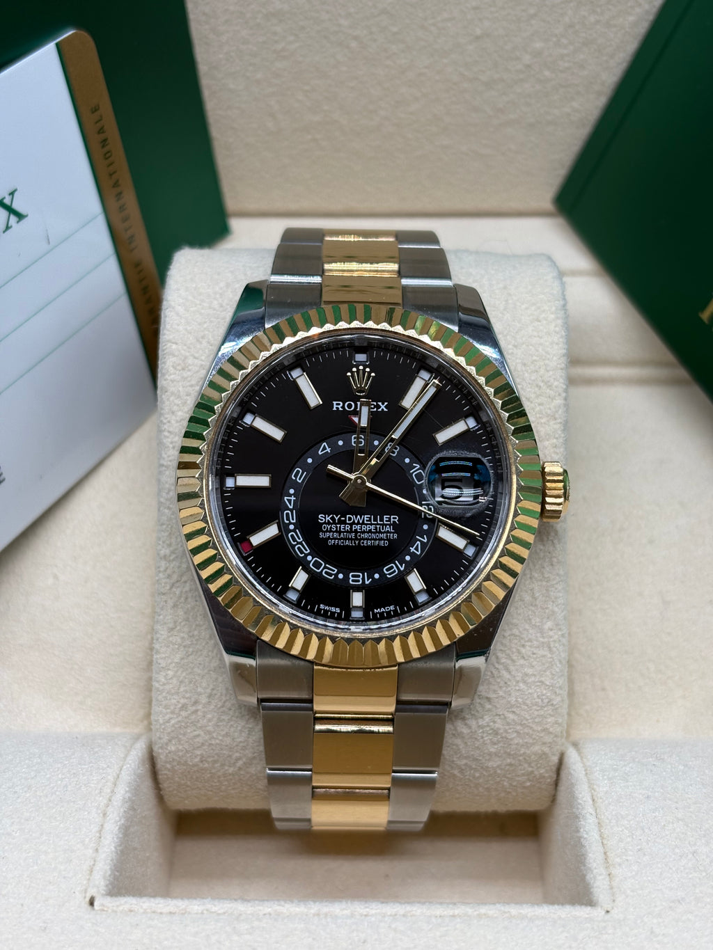 Rolex Sky-Dweller 42mm Two Tone Black Dial Oyster Bracelet