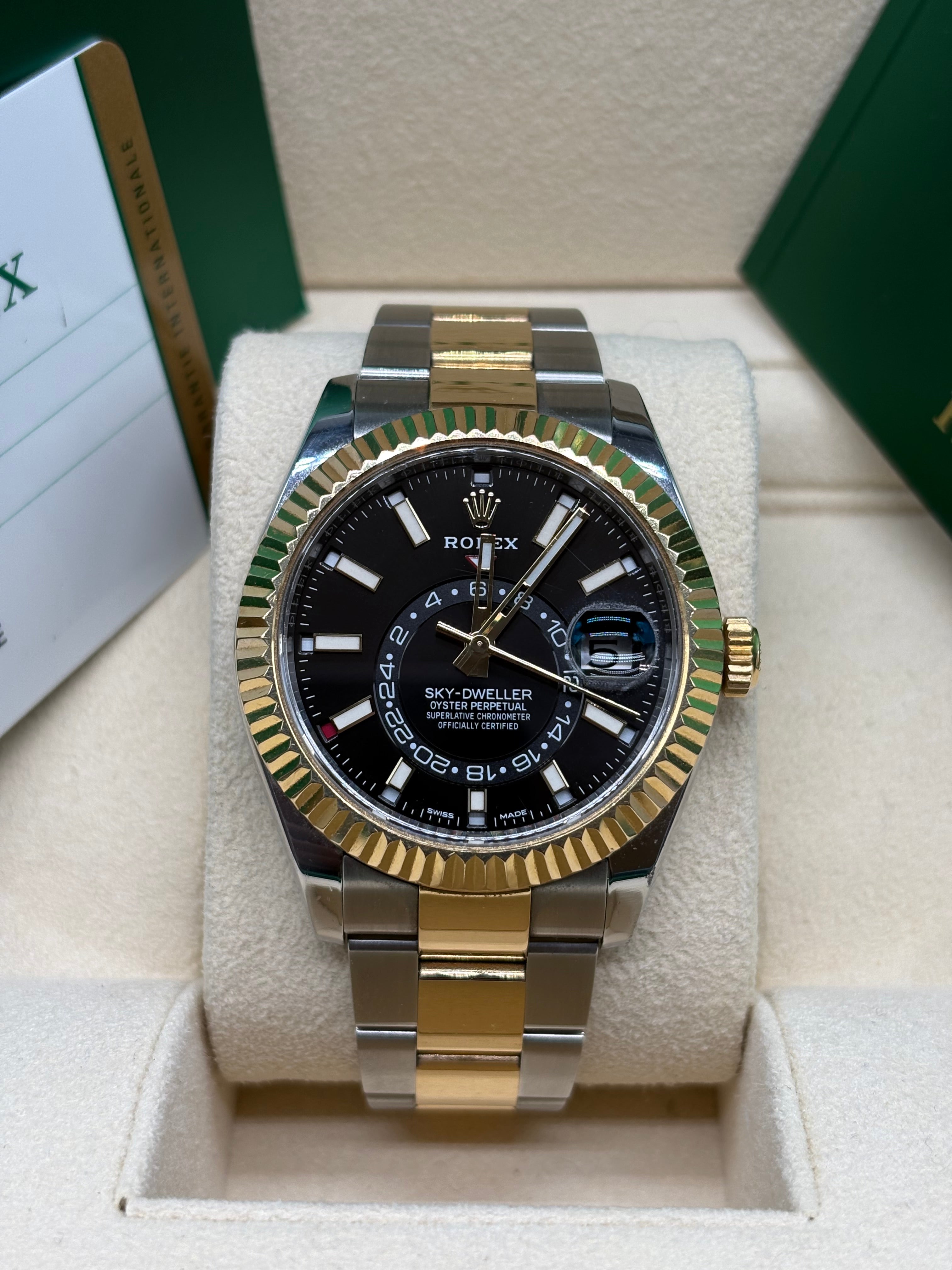 Rolex Sky-Dweller 42mm Two Tone Black Dial Oyster Bracelet