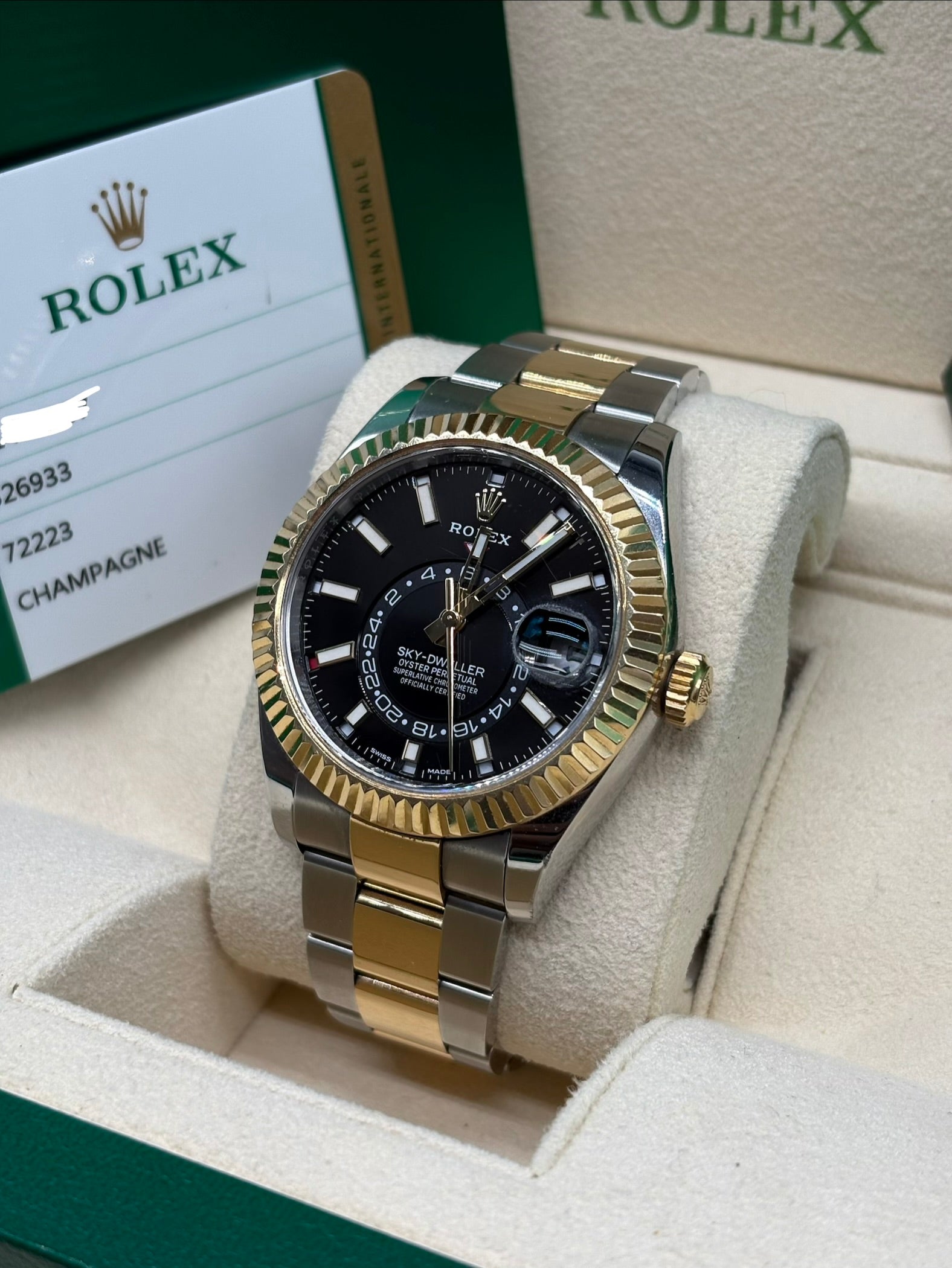 Rolex Sky-Dweller 42mm Two Tone Black Dial Oyster Bracelet