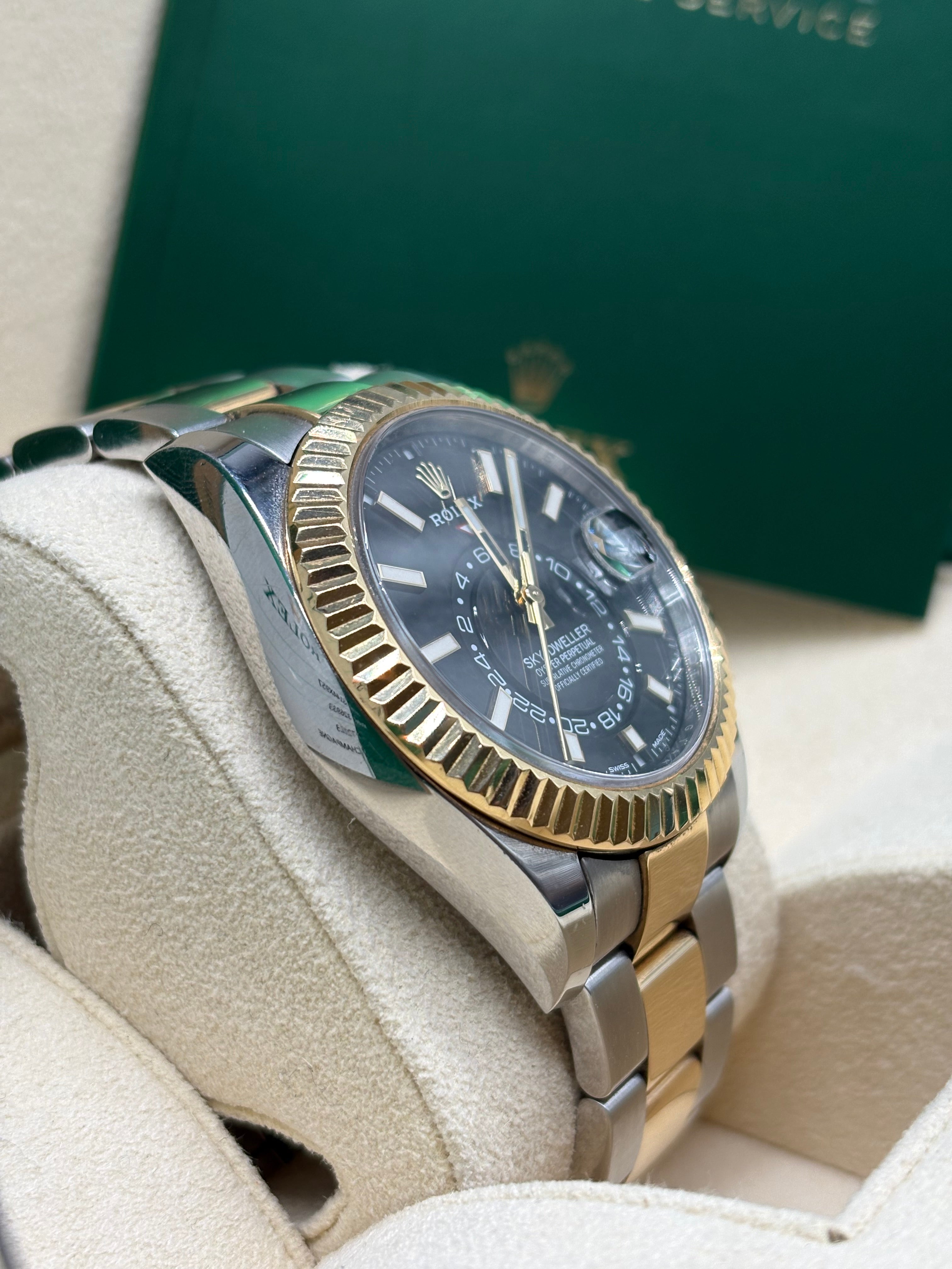 Rolex Sky-Dweller 42mm Two Tone Black Dial Oyster Bracelet