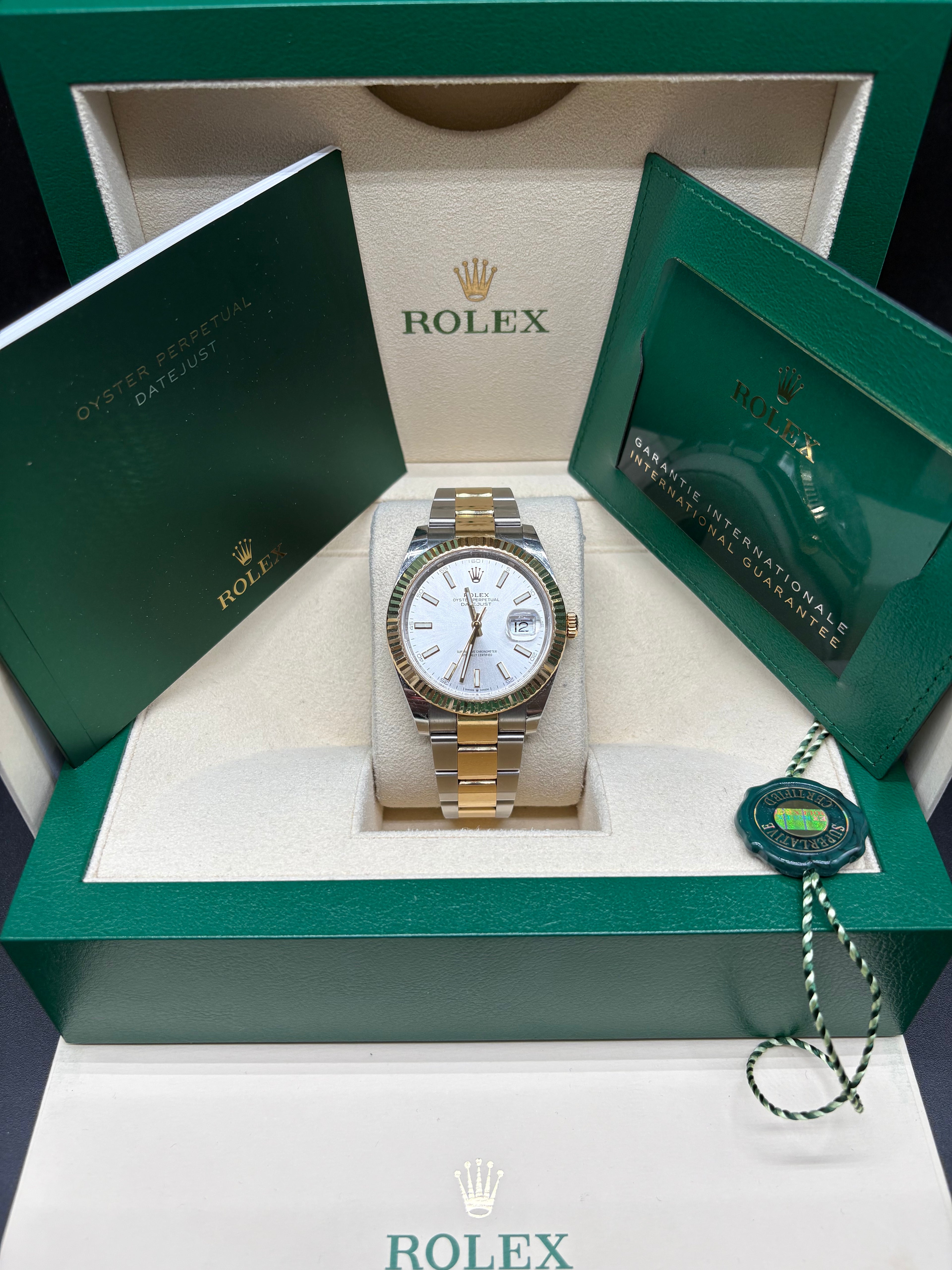 Rolex Datejust 41mm Silver Dial Two Tone Oyster Bracelet