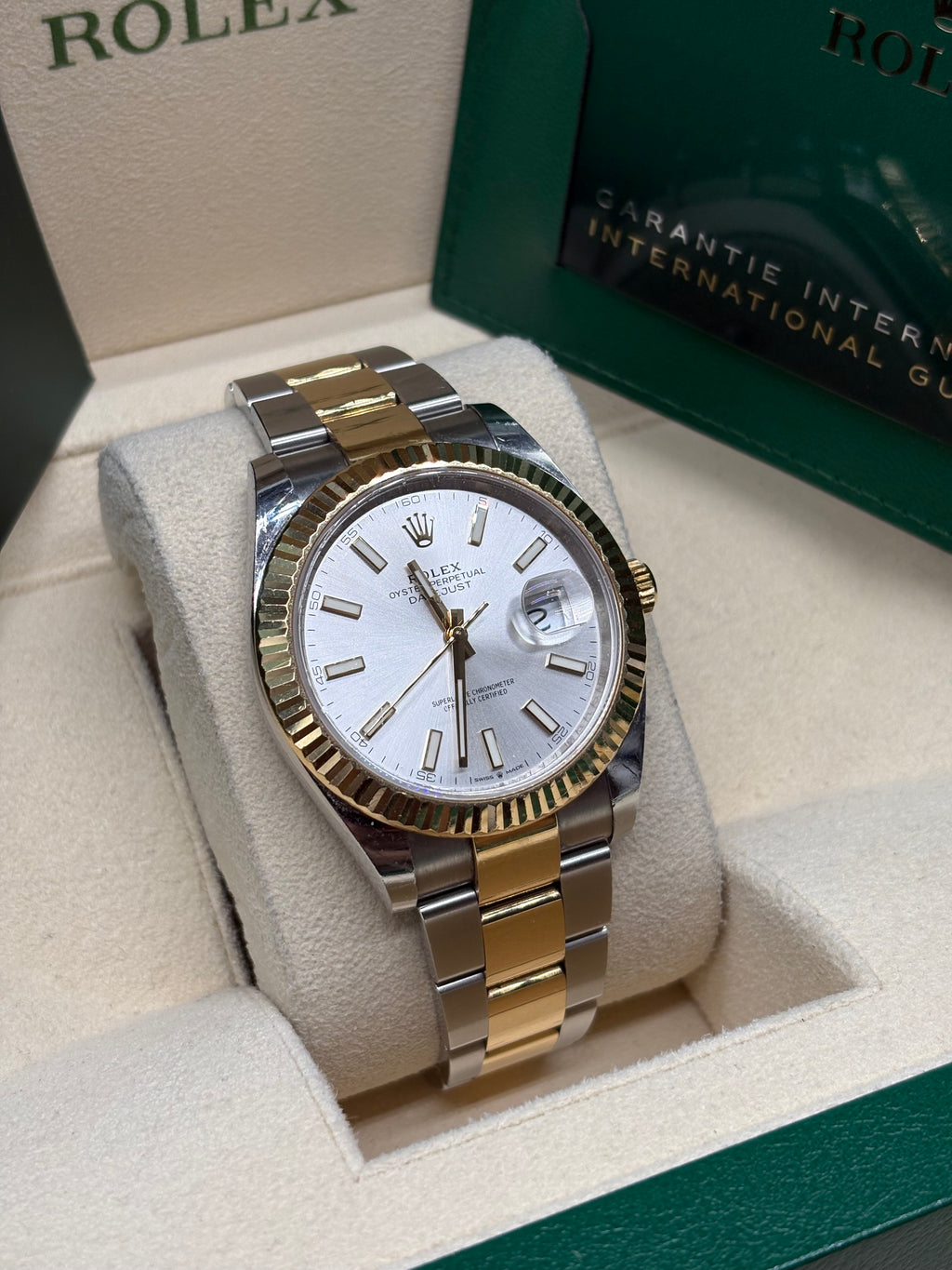 Rolex Datejust 41mm Silver Dial Two Tone Oyster Bracelet
