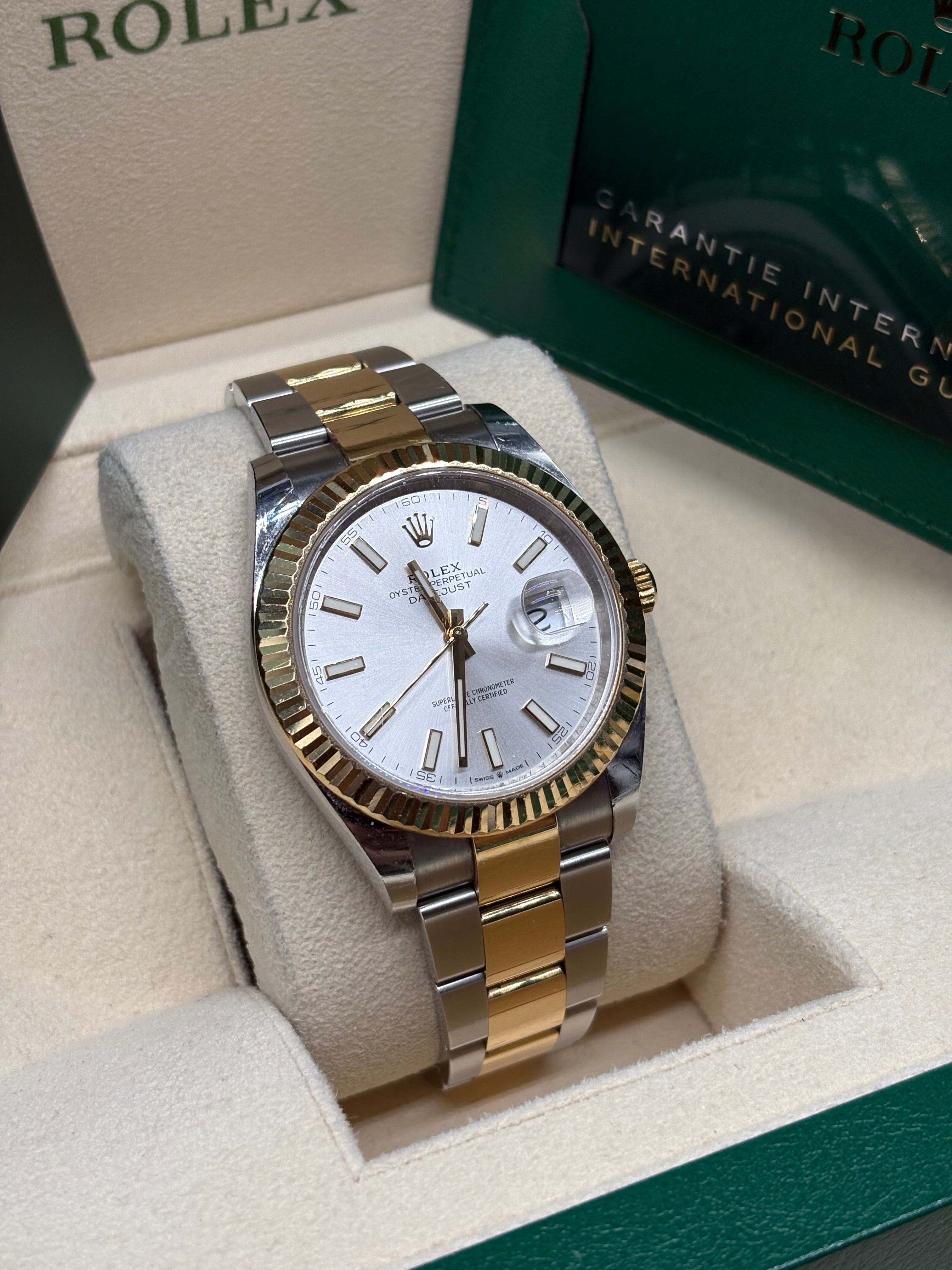 Rolex Datejust 41mm Silver Dial Two Tone Oyster Bracelet