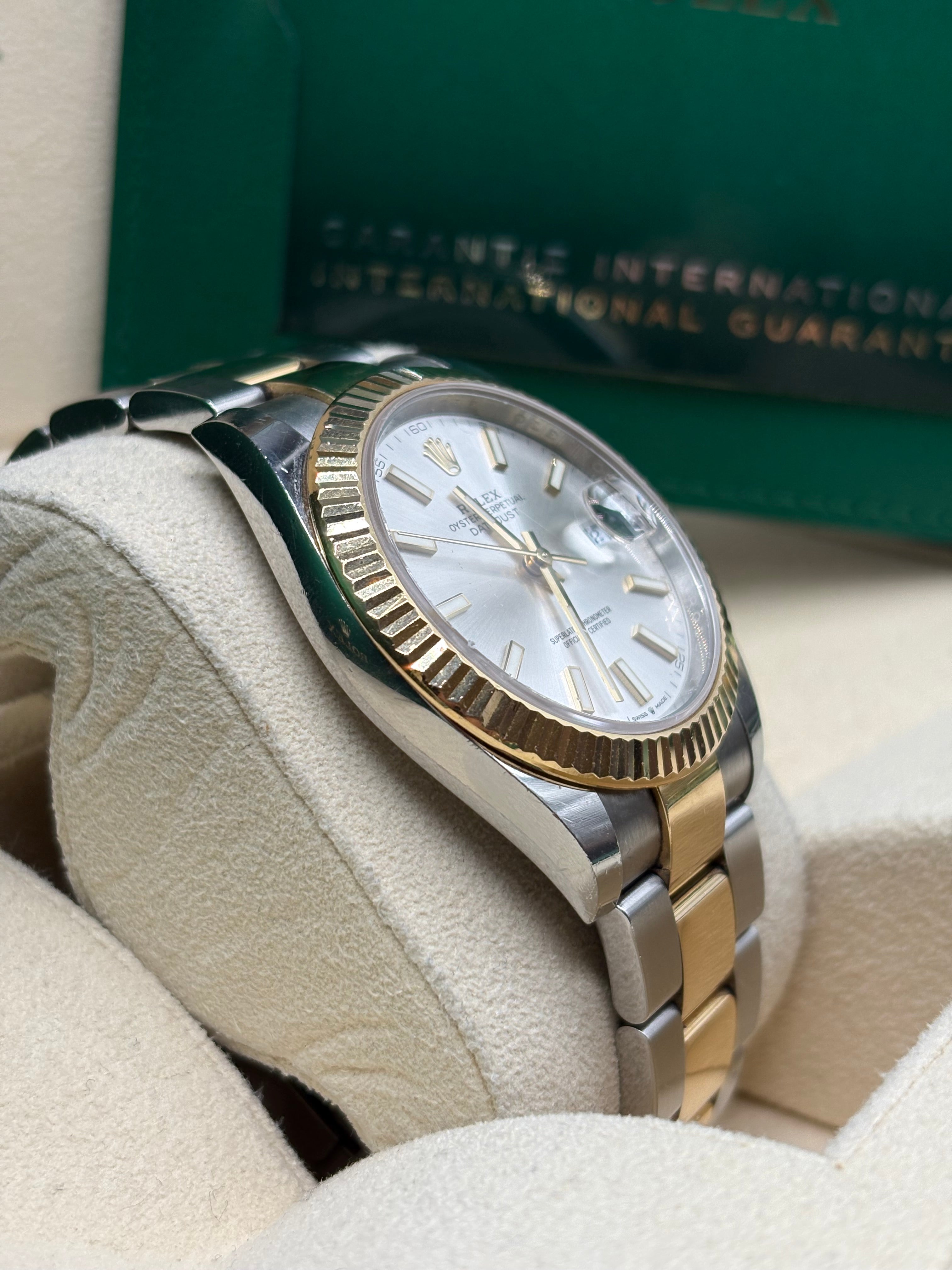 Rolex Datejust 41mm Silver Dial Two Tone Oyster Bracelet